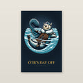 Ótr's Day Off – Sea Otter Art Print on a wall