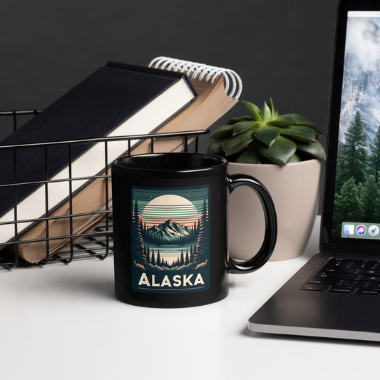 Alaska Black Glossy Coffee Mug