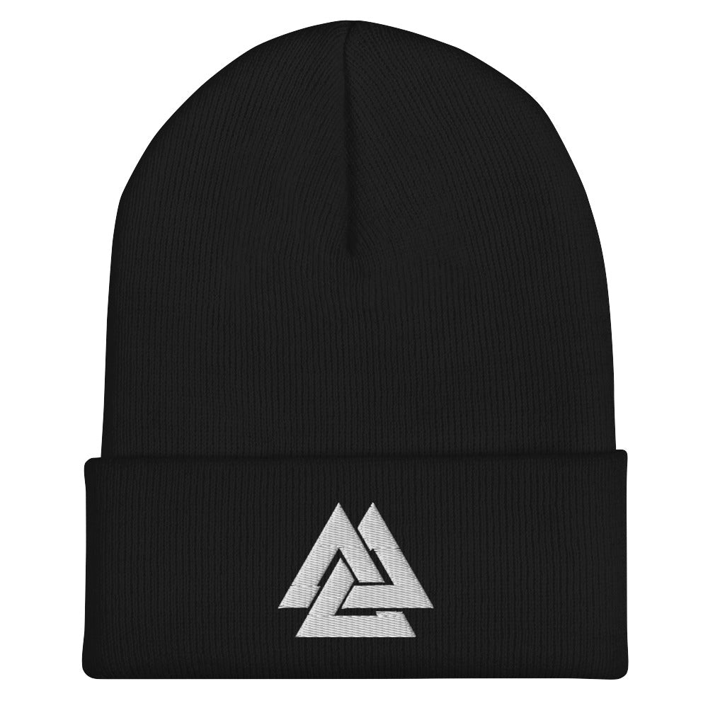 Men's Viking Valknut Embroidered Cuffed Beanie