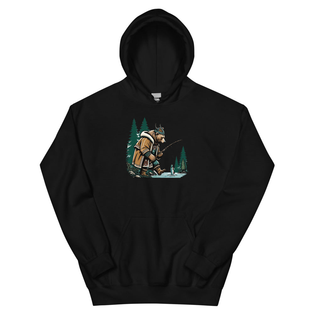 Bjørn the Salmon Raider – Hoodie in Black