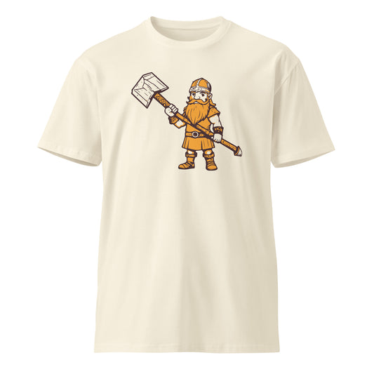 Viking warrior with traditional Weapon premium t-shirt