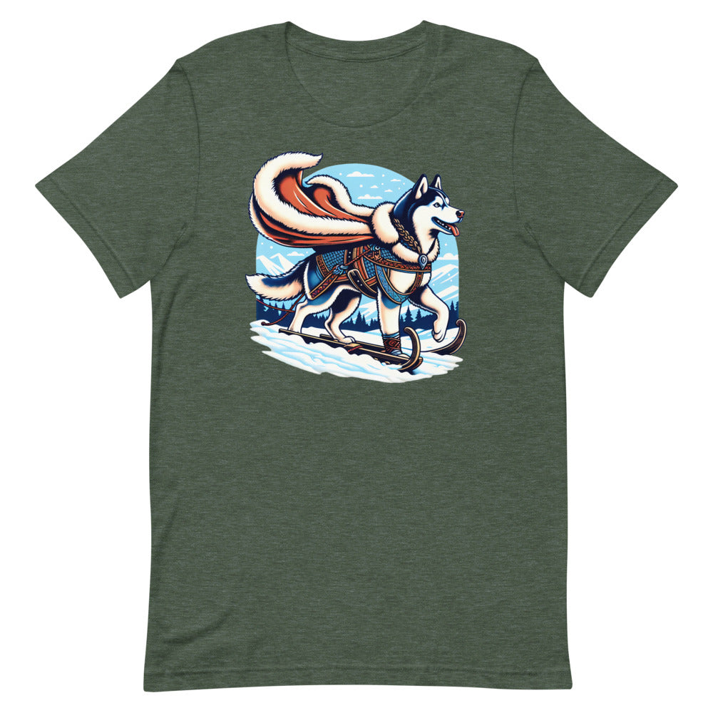Who's Mushing Who? – Unisex Tee in Heather Forest