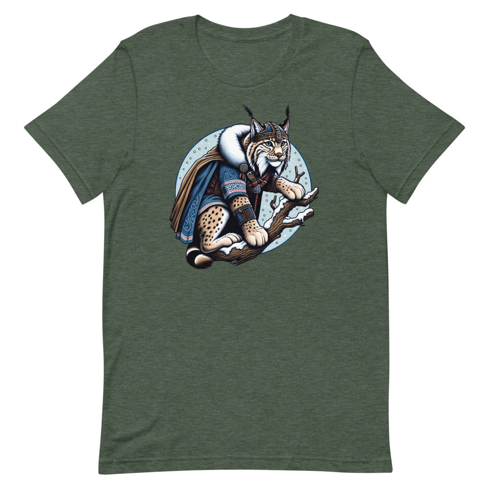 Freyja's Lynx – Unisex Tee in Heather Forest