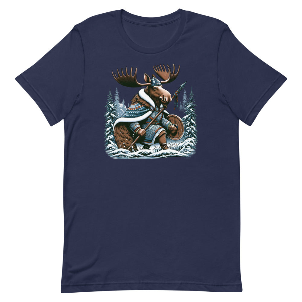Alaskan Viking Moose Hunter – Unisex Tee in Navy
