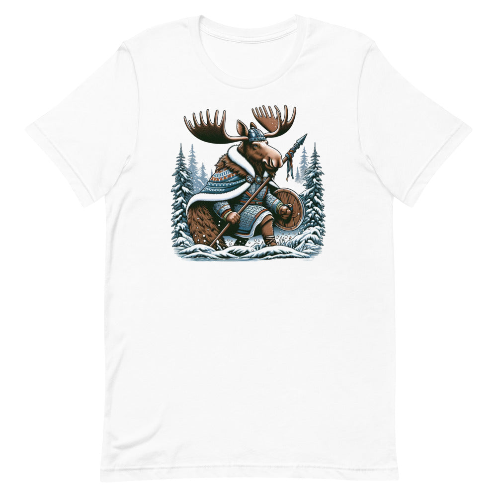 Alaskan Viking Moose Hunter – Unisex Tee in White