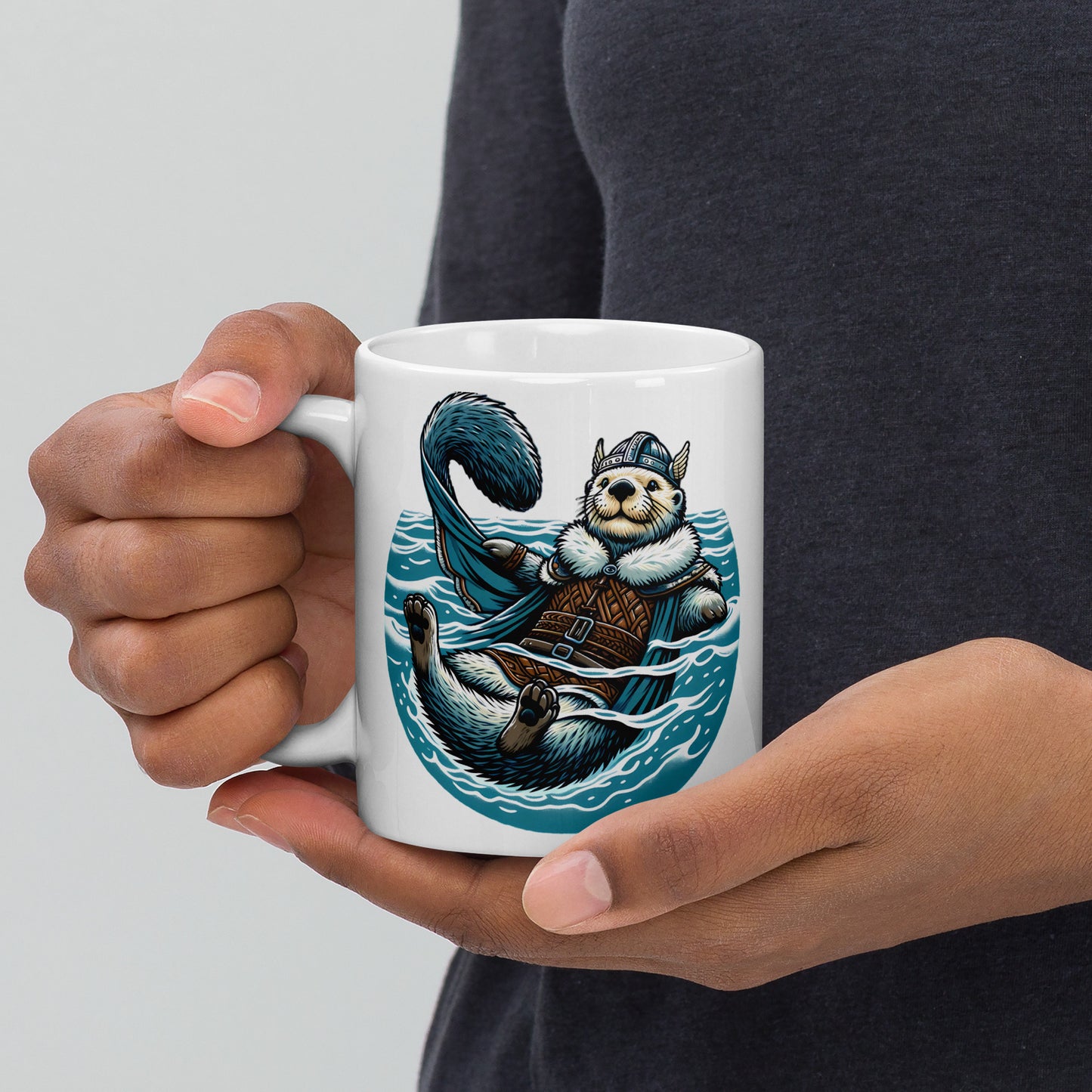 Alaska River Otter - White glossy mug