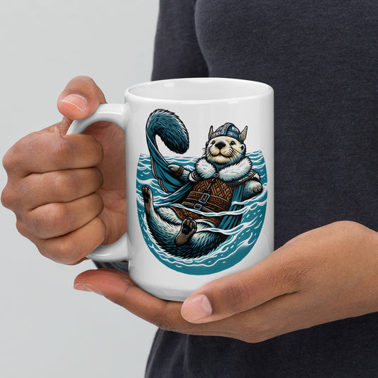 Alaska River Otter - White glossy mug
